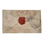 [A CARICATURE OF NAPOLEON?] Luiza of Hohenzollern, née Radziwiłł (?) (1770, Berlin – Berlin, 1836) – ca. 1815 - Drawing on an Envelope, Royal Secret Chancellery of the Minister of Justice (Prussia, Napoleonic Period, Poznań, Sphragistics, Seal, Caricature