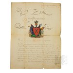 Tsarist Russia, Grodno - 1817 - Official Document - Proof of Nobility of the Kwapiszewski Family of the Pielesz Coat of Arms from the Kobryń District (Lithuania, Belarus, Heraldry, Proof of Nobility)