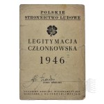 [RESCUE OF THE JEWS — ALEKSANDER ŁADOŚ COLLECTION — 1891 Lviv — Warsaw 1963] ID cards: City Tax Office ID card (1935), PSL Membership Card (1946), and New Year’s Postcard (1942), (Ładoś Group, Bern Group, Diplomacy, Polish Str
