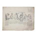 [THE PROTOTYPE OF THE POLISH COMIC BOOK] Cyprian Kamil Norwid (1821–1883), Artur Bartels, (1818 Vilnius–Kraków 1885), “The Łapigrosz Family Manor” from: Łapigrosz. Sketches of Everyday Life, Lithograph (Great Emigration, Paris, France)
