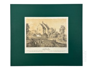 Napoleon ORDA (1807 Worocewicze - Warszawa 1883) - Grafika Karta z Albumu Widoków Księstwa Poznańskiego i Prus Zachodnich: Żnin, Kościół p.w. św. Floriana, Romantyzm, Dawna Polska