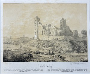 Napoleon ORDA (1807 Worocewicze - Warszawa 1883) - Grafika Karta z Albumu Widoków Księstwa Poznańskiego i Prus Zachodnich: Radzyń (Chełmiński), Ruiny Zamku Krzyżackiego, Romantyzm, Dawna Polska