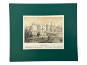 Napoleon ORDA (1807 Worocewicze - Warszawa 1883) - Grafika Karta z Albumu Widoków Księstwa Poznańskiego i Prus Zachodnich: Rydzyna, Zamek Sułkowskich, Romantyzm, Dawna Polska, Książęta Sułkowscy
