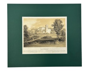Napoleon ORDA (1807 Worocewicze - Warszawa 1883) - Grafika Karta z Albumu Widoków Księstwa Poznańskiego i Prus Zachodnich: Pałac w MiłosławiuRomantyzm, Dawna Polska