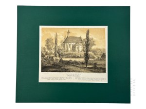 Napoleon ORDA (1807 Worocewicze - Warszawa 1883) - Grafika Karta z Albumu Widoków Księstwa Poznańskiego i Prus Zachodnich: Winna Góra (Winnagóra), Kościół pw. św. Michała Archanioła, Romantyzm, Dawna Polska, Generał Henryk Dąbrowski