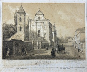 Napoleon ORDA (1807 Worocewicze - Warszawa 1883) - Grafika Karta z Albumu Widoków Księstwa Poznańskiego i Prus Zachodnich: Gniezno, Kościół Franciszkanów pw. Kościół Wniebowzięcia NMP i św. Antoniego, Romantyzm, Dawna Polska