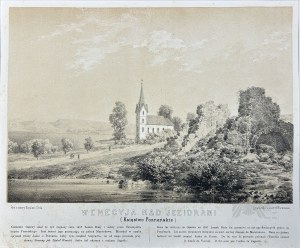 Napoleon ORDA (1807 Worocewicze - Warszawa 1883) - Grafika Karta z Albumu Widoków Księstwa Poznańskiego i Prus Zachodnich: Wenecja nad Jeziorami (Jezioro Jelonek)Romantyzm, Dawna Polska