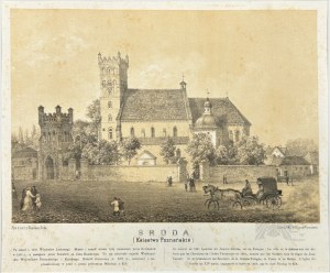 Napoleon ORDA (1807 Worocewicze - Warszawa 1883) - Grafika Karta z Albumu Widoków Księstwa Poznańskiego i Prus Zachodnich: Środa, ZamekRomantyzm, Dawna Polska