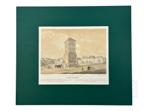 Napoleon ORDA (1807 Worocewicze - Warszawa 1883) - Grafika Karta z Albumu Widoków Księstwa Poznańskiego i Prus Zachodnich: Inowrocław, Wieża Ratuszowa, Romantyzm, Dawna Polska