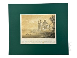 Napoleon ORDA (1807 Worocewicze - Warszawa 1883) - Grafika Karta z Albumu Widoków Księstwa Poznańskiego i Prus Zachodnich: Trzemeszno, Bazylika Wniebowzięcia NMP, Romantyzm, Dawna Polska, Kanonicy Regularni św. Augustyna