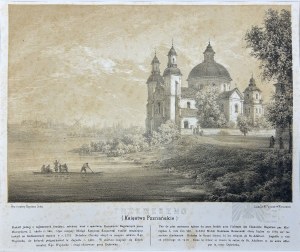 Napoleon ORDA (1807 Worocewicze - Warszawa 1883) - Grafika Karta z Albumu Widoków Księstwa Poznańskiego i Prus Zachodnich: Trzemeszno, Bazylika Wniebowzięcia NMP, Romantyzm, Dawna Polska, Kanonicy Regularni św. Augustyna