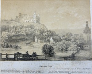 Napoleon ORDA (1807 Worocewicze - Warszawa 1883) - Grafika Karta z Albumu Widoków Księstwa Poznańskiego i Prus Zachodnich: Golup (Golub) nad Rzeką Drwencą (Drwęcą), Zamek Krzyżacki, Romantyzm, Dawna Polska