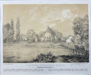 Napoleon ORDA (1807 Worocewicze - Warszawa 1883) - Grafika Karta z Albumu Widoków Księstwa Poznańskiego i Prus Zachodnich: Rogoźno nad Rzeką WełnąRomantyzm, Dawna Polska