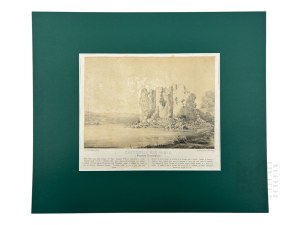 Napoleon ORDA (1807 Worocewicze - Warszawa 1883) - Grafika Karta z Albumu Widoków Księstwa Poznańskiego i Prus Zachodnich: Złotoryja nad Wisłą, Zamek Romantyzm, Dawna Polska