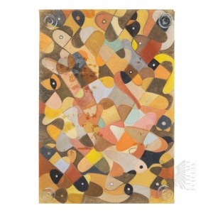 Jacenty Wójcik (1940 Lublin - Warszawa 2018) - Polska - Kompozycja, Pastel na Papierze (Sztuka Współczesna, Abstrakcja, Kapizm, Formizm)