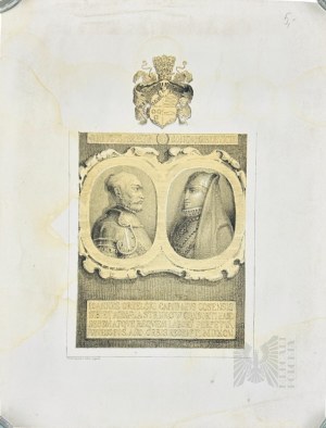 [HERBY] Ludwik Jagielski (1821-1884) - Polska - 1854 - Grafika - Jan Orzelski Herbu Dryja (Drya) i Żona Anna Stryjkowska Tytus Działyński, Kościan, Litografia (Heraldyka, Renesans, Pamiętniki i Roczniki Staropolskie)