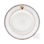 [COATS OF ARMS] - Biedermeier - 1837–1844 - Porcelain Plate - Polish Stadnicki Coat of Arms - Schumann Moabit - Berlin (Heraldry, Stadnicki Coat of Arms, Coats of Arms of Topór, Niesobia, Starykoń, Trąby)