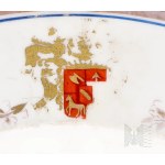[COATS OF ARMS] - Biedermeier - 1837–1844 - Porcelain Plate - Polish Stadnicki Coat of Arms - Schumann Moabit - Berlin (Heraldry, Stadnicki Coat of Arms, Coats of Arms of Topór, Niesobia, Starykoń, Trąby)