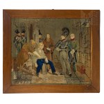 By Roman Postempski (1808, Krasnokuck – Rome, 1878) – after 1842 - The Last Moments of Szymon Konarski, Embroidered Painting (November Uprising, Vilnius, Lithuania, Struggle for Independence, Union of the Polish People)
