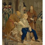 By Roman Postempski (1808, Krasnokuck – Rome, 1878) – after 1842 - The Last Moments of Szymon Konarski, Embroidered Painting (November Uprising, Vilnius, Lithuania, Struggle for Independence, Union of the Polish People)