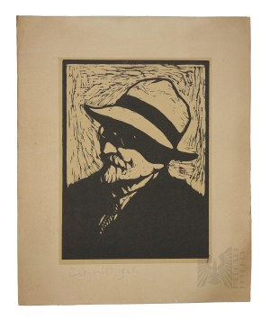 Edward Czerwiński (1892 Warszawa - Warszawa 1966) - Polska - 1934 - Portret Leona Wyczółkowskiego (Towarzystwo Polskie Literacko-Artystyczne, Warszawska Szkoła Sztuk Pięknych, Pracownia Grafiki Leona Wyczółkowskiego)