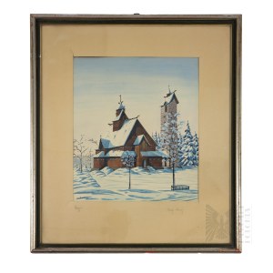 W. Richter - Polska/Niemcy/Śląsk - XX wiek - Międzywojnie - Świątynia Wang w Karpaczu (Dolny Śląsk, Karkonosze, Norwegia, Dwudziestolecie)