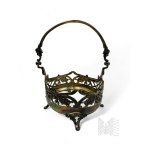 [WARSAW PLATES] Fraget - 19th/20th century - Plated Art Nouveau/Eclectic Sugar Bowl Basket (Eclecticism, Neo-Rococo, Tableware, Table Accessories, Warsaw-Wola, Varsaviana)