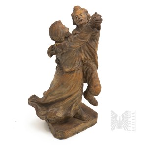 [MŁODA POLSKA] Antoni Kurzawa (1842 Turza -1898 Kraków) - Figura - Cykl Taniec Polski, Terakota (Rzeźba, Kraków, Folklor)