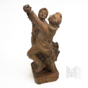 [MŁODA POLSKA] Antoni Kurzawa (1842 Turza -1898 Kraków) - Figura - Cykl Taniec Polski, Terakota (Rzeźba, Kraków, Folklor)