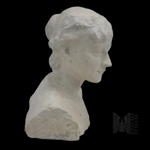 Jan Szczepkowski (1878 Stanisławów - Milanówek 1964) - Polska - XX wiek - Popiersie - Maria Konopnicka (?) (Pisarki Polskie, Miejska Szkoła Sztuk Zdobniczych i Malarstwa w Warszawie, II Rzeczpospolita, Szczepkowszczyzna)