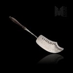 [SILVER] Karol Filip Malcz (1798 Warsaw – 1867 Ozorków) – 19th century – Signed Fish Spatula (Tableware, Polish Cuisine, Bourgeoisie, Dolphin)