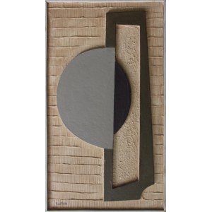 Bolesław Utkin, Composition verticale avec un demi-cercle gris