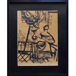 Zygmunt Józef Menkes (1896-1986), Kobieta we wnętrzu, ok. poł. XX w.