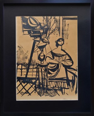 Zygmunt Józef Menkes (1896-1986), Kobieta we wnętrzu, ok. poł. XX w.