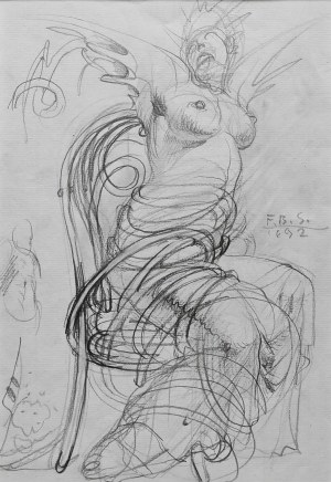 Franciszek Starowieyski (1930-2009), Skrzydlata kobieta, 1992