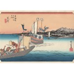 Utagawa Hiroshige, Arai (The Harbor and Boats on Lake Hamana), from the Tōkaidō series