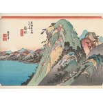 Utagawa Hiroshige, Hakone (High Cliffs by the Lake) from the Tōkaidō series