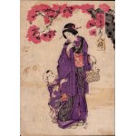 Utagawa Yoshitora, *Bijin-ga: Woman with Her Son*, 1875, from the series “Pictures of Beautiful Women”