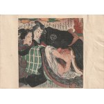 Shunga - a dynamic erotic scene featuring a couple of lovers, 19th–20th centuries