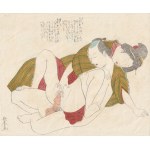 Shunga - a love scene in a simplified drawing