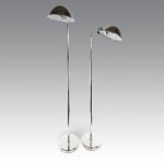 Pair of Ralph Lauren reading lamps made of chrome-plated metal in the shape of a dome