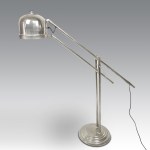 Flamant floor lamp in nickel-plated metal with adjustable height and angle