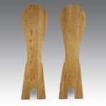 Mario Ceroli Two wooden armchairs from the Mobili nella Valle series, manufactured by Poltronova - Italy