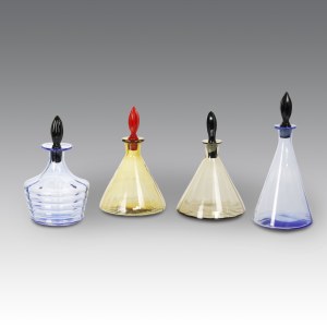 Moretti (attributed to) 4 Bottles with Stoppers, Made in Murano, Italy