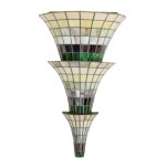 Large wall sconce with colored Murano glass and leaded glass details