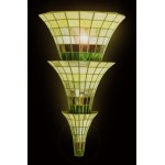 Large wall sconce with colored Murano glass and leaded glass details