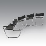 Eight S34 leather chairs with armrests - Mart Stam for Thonet