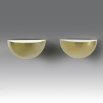 Two brass wall sconces