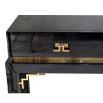 Vintage sideboard made of lacquered wood and brass, with two drawers on the front