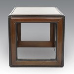 Cherry wood cube-shaped coffee table, design attributed to Lorenzo Mongiardino